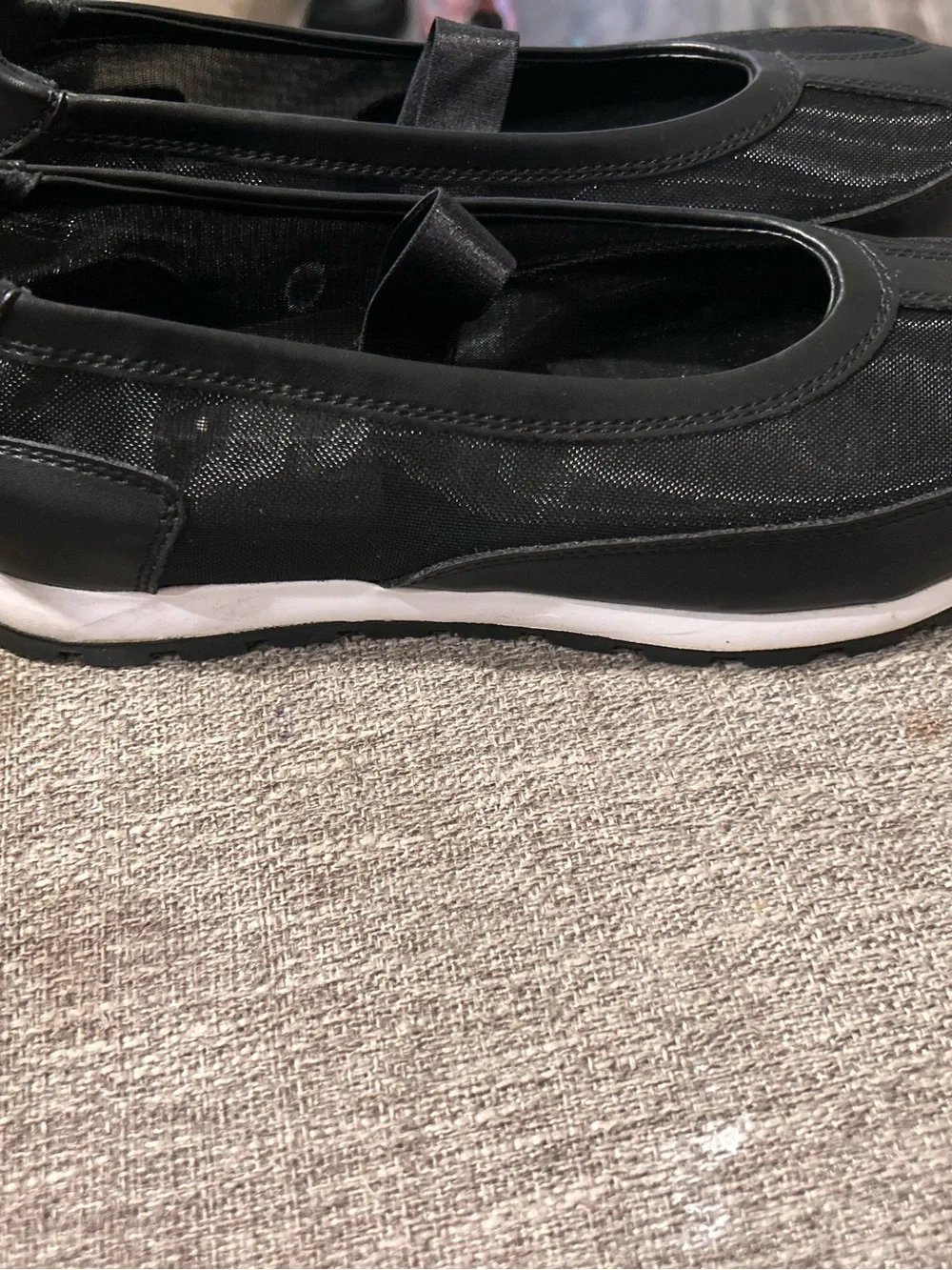 DKNY Black Women's Mesh Slip-On Ballet Flats